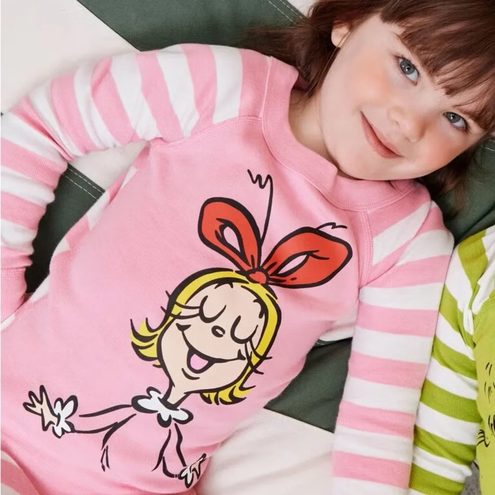 Hanna Andersson Dr.Seuss Grinch HannaJams Girls Pajama Set‎ Size 12